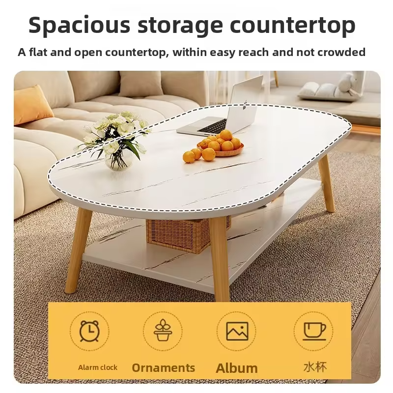 Coffee Table Living Room Small Apartment Multi-functional Small Tea Table Nordic Simple Homestay Double-layer Small Table
