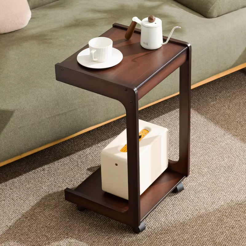 Sofa side table removable table with wheel coffee table small apartment household square corner computer bedside table