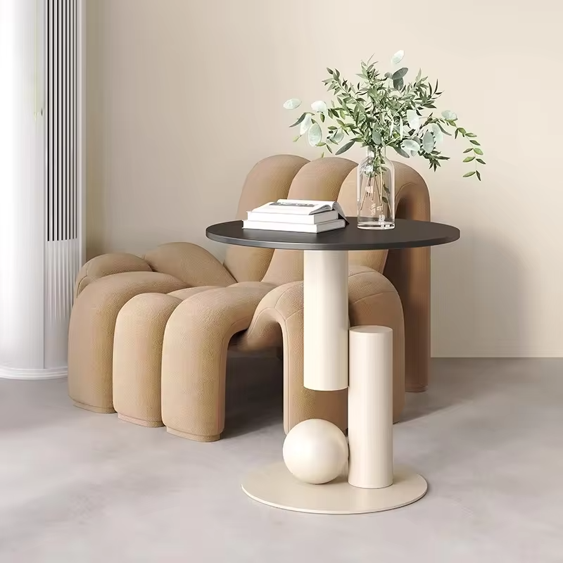 Living room sofa, small coffee table, side cabinet, living room home, light luxury bedside table, balcony, simple and creative
