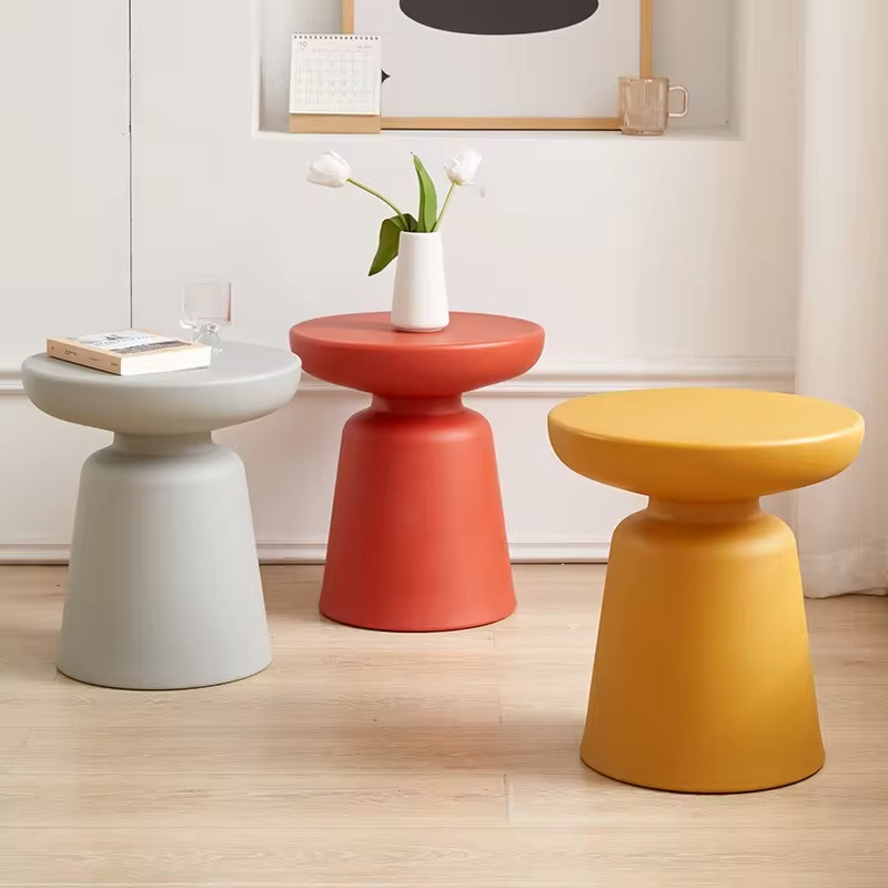 K-star Household Coffee Table Living Room Plastic Circular Macaron Color Small Size Side Table Balcony Modern And Simple
