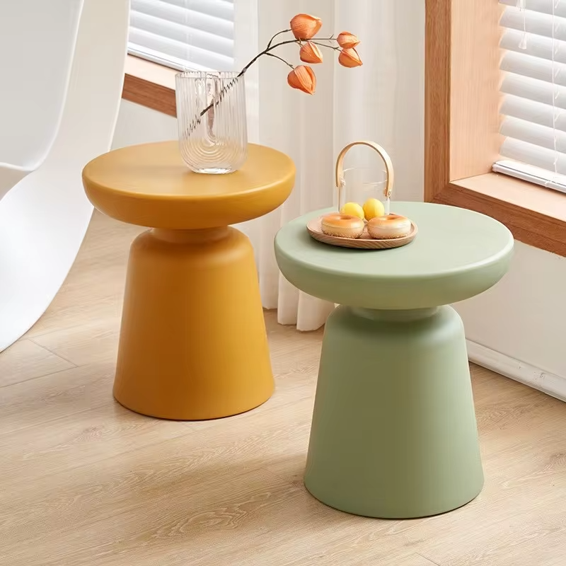 K-star Household Coffee Table Living Room Plastic Circular Macaron Color Small Size Side Table Balcony Modern And Simple