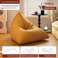 Triangular Bean Bag Sofa Convertible Sleeping Lounger Tatami Style Compact Bedroom Balcony Bean Bag Chair with Filling Yellow