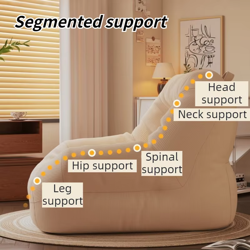 Lazy Bean Bag Sofas Portable Comfortable Small Sofa Relaxing Balcony Living Room Single Sofas Can Lie or Sleep Beanbag Chairs