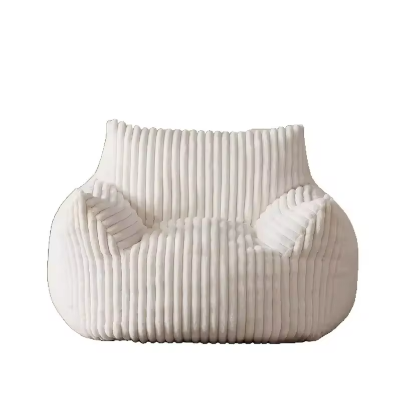 Modern Japanese Design Plush Soft Corduroy Fabric Home Office Coffee Living Room Bean Bag Sofa Set with Polystyrene Beads