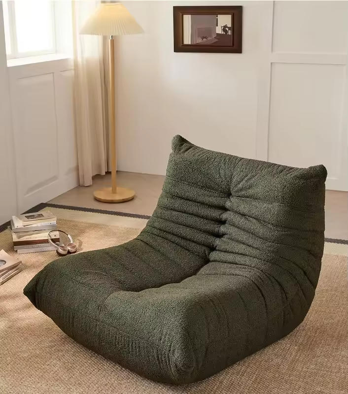 Adults Bean Bag Togo Comfy Lazy Floor Sofa Green 1 Seater, Customized