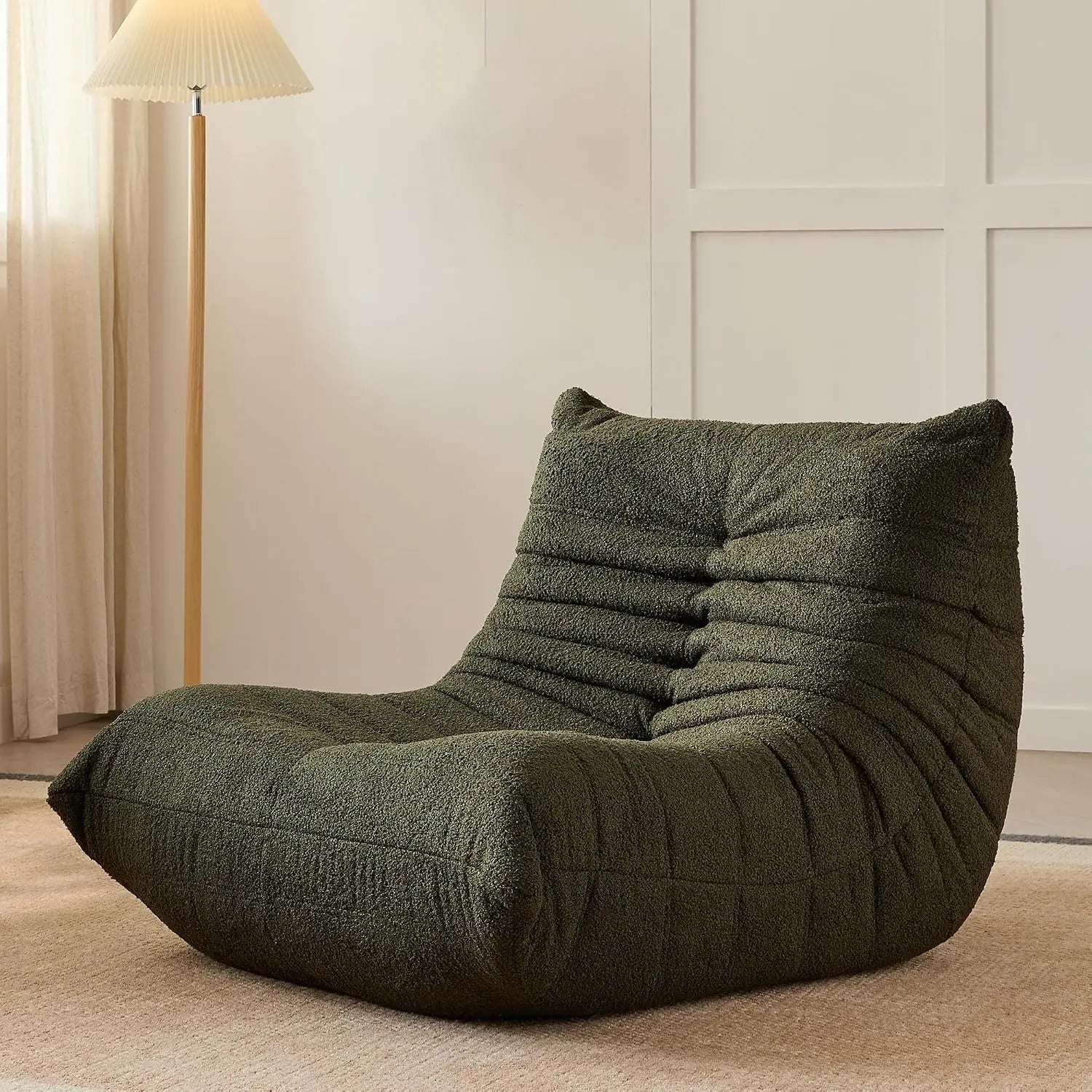 Adults Bean Bag Togo Comfy Lazy Floor Sofa Green 1 Seater, Customized