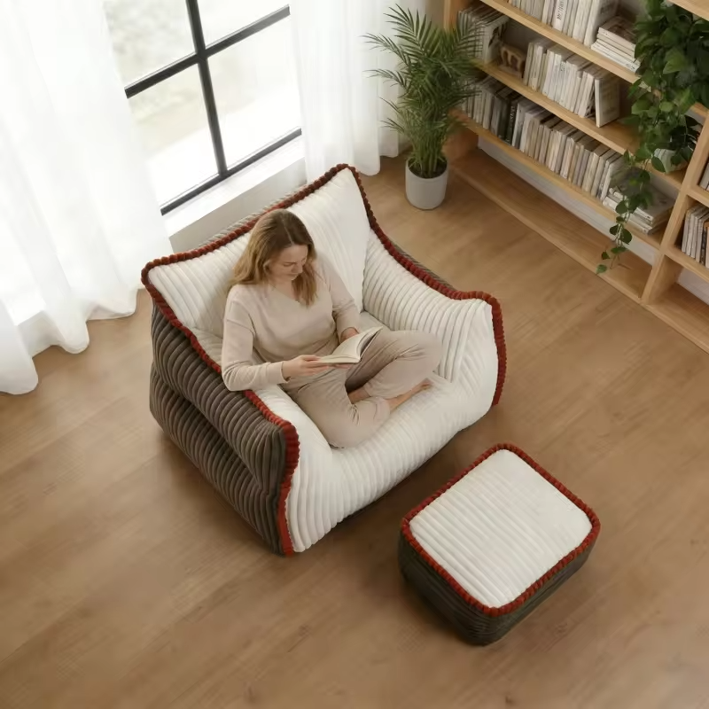 Comfortable Modern Living Room High Quality Extra Large Shredded Foam Compressed Package Bean Bag Sofa for Adults