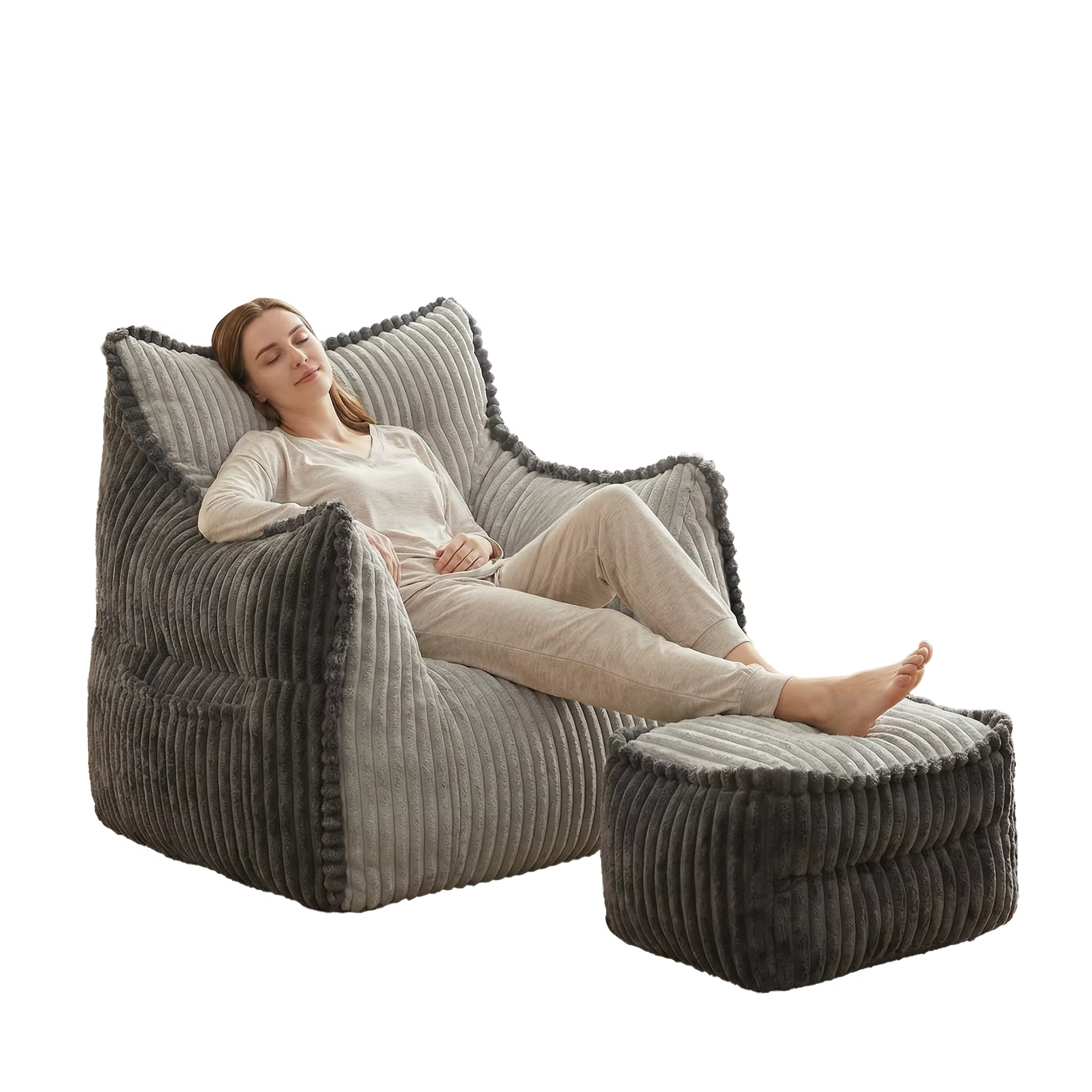 Comfortable Modern Living Room High Quality Extra Large Shredded Foam Compressed Package Bean Bag Sofa for Adults