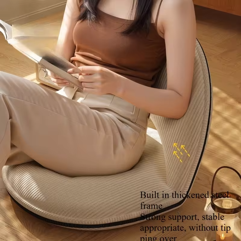 Foldable Backrest Tatami Lounger for Sitting & Sleeping, Small Space Bed for Bay Window Guest, Convertible Floor Cushion Chair