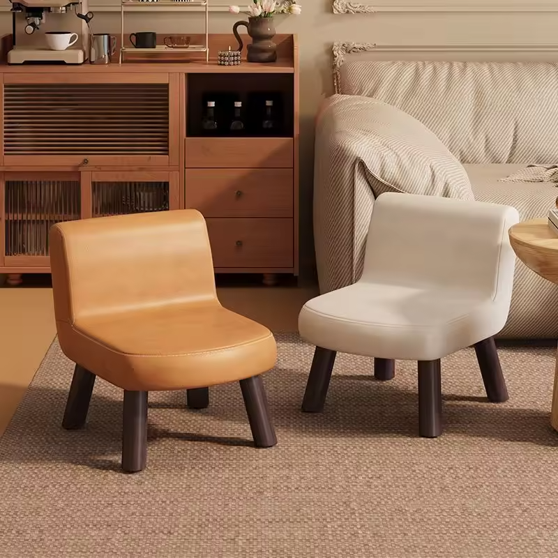 Household Low Back Small Chair Adult Bench Children's Living Room Coffee Table Low Foot Sofa Stool Shoe Stool