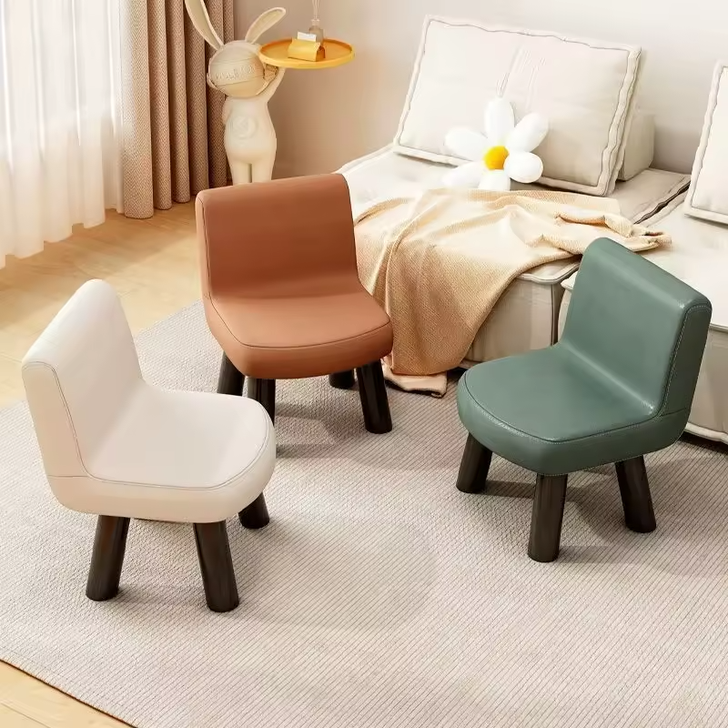 Household Low Back Small Chair Adult Bench Children's Living Room Coffee Table Low Foot Sofa Stool Shoe Stool