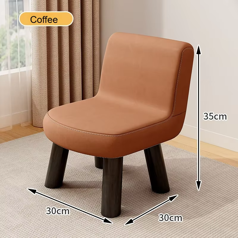 Household Low Back Small Chair Adult Bench Children's Living Room Coffee Table Low Foot Sofa Stool Shoe Stool
