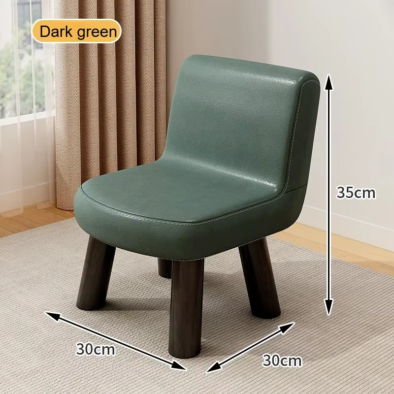 Household Low Back Small Chair Adult Bench Children's Living Room Coffee Table Low Foot Sofa Stool Shoe Stool