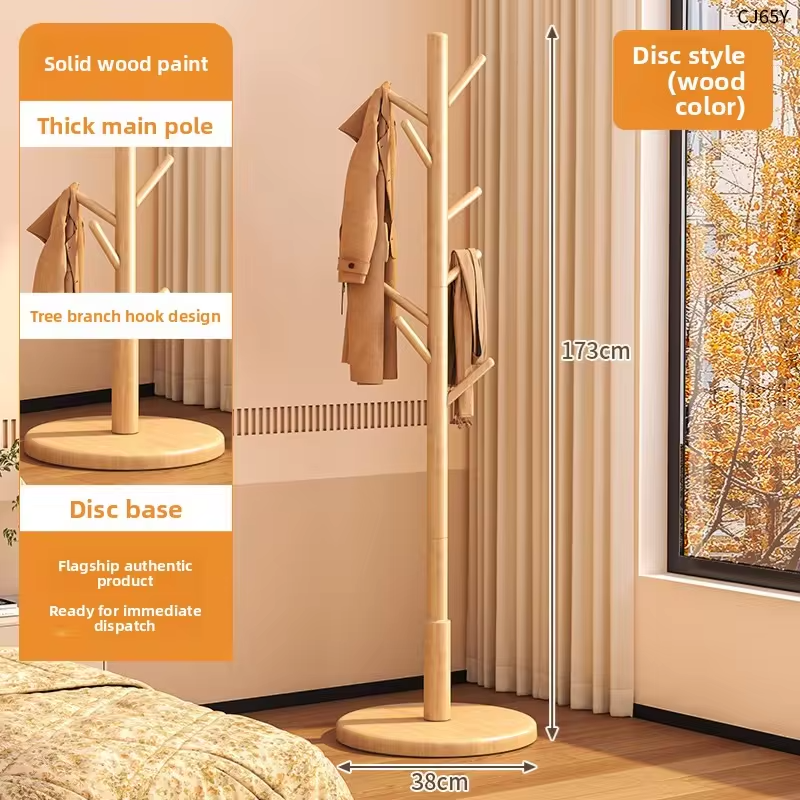 Solid Wood Freestanding Coat Rack Nordic Style Bag Rack Home Organizer Clothing Rack Stand Clothing Rack Coat Hanger Stand