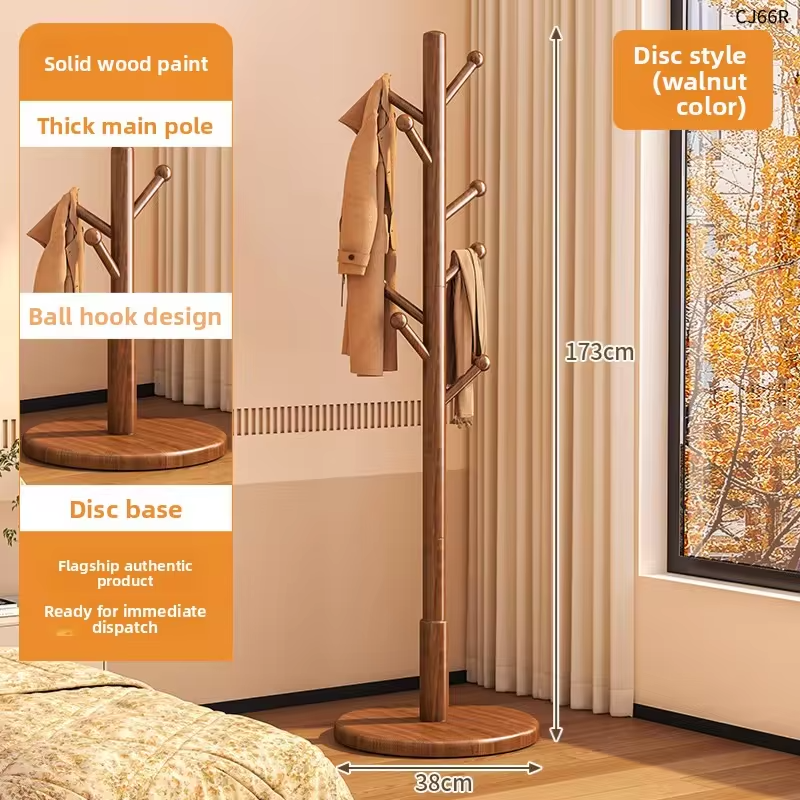 Solid Wood Freestanding Coat Rack Nordic Style Bag Rack Home Organizer Clothing Rack Stand Clothing Rack Coat Hanger Stand