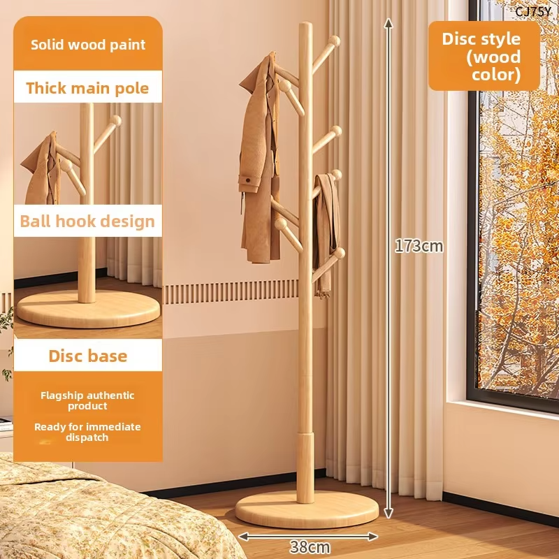 Solid Wood Freestanding Coat Rack Nordic Style Bag Rack Home Organizer Clothing Rack Stand Clothing Rack Coat Hanger Stand