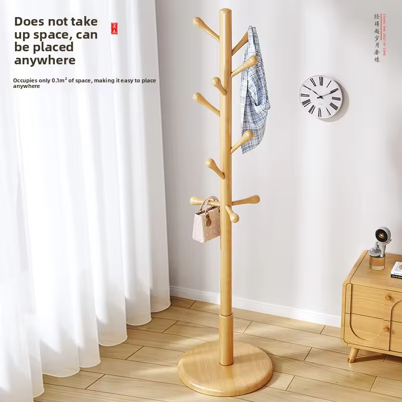 Solid Wood Freestanding Coat Rack Bedroom Home Office Winter Wardrobe Hanger Clothes Stand Coat Rack Stand Clothing Racks