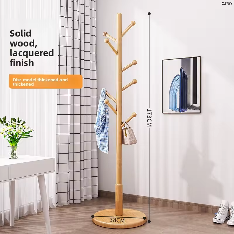 Solid Wood Freestanding Coat Rack Bedroom Home Office Winter Wardrobe Hanger Clothes Stand Coat Rack Stand Clothing Racks