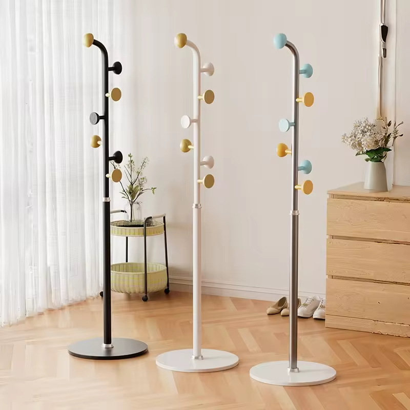Simple new Chinese floor coat rack single pole hanger bedroom living room entrance hanging clothes rack