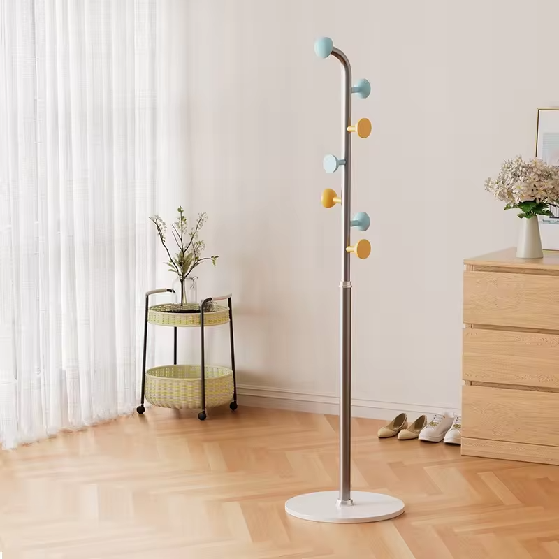 Simple new Chinese floor coat rack single pole hanger bedroom living room entrance hanging clothes rack