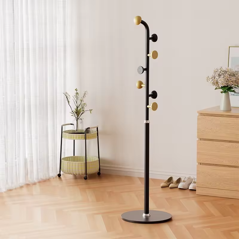 Simple new Chinese floor coat rack single pole hanger bedroom living room entrance hanging clothes rack