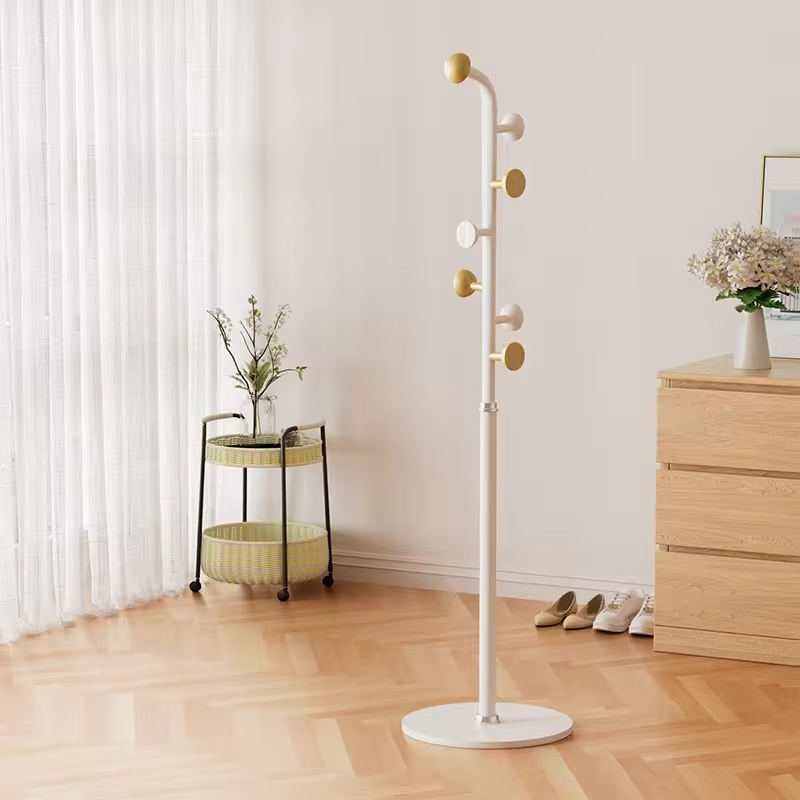 Simple new Chinese floor coat rack single pole hanger bedroom living room entrance hanging clothes rack