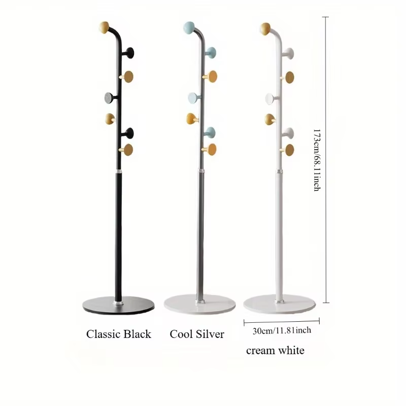 Simple new Chinese floor coat rack single pole hanger bedroom living room entrance hanging clothes rack