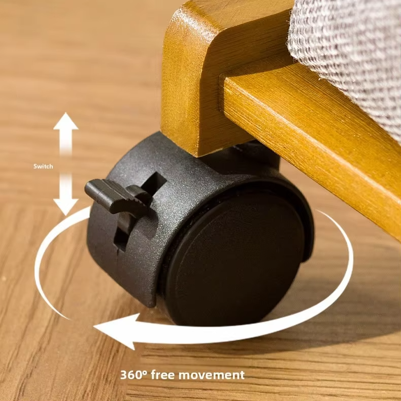 Light Luxury Mobile Pulley Bamboo Hanger, High-End Sensory Hat Rack, Movable Hat Rack, Mobile Drying Rack, Cloth Bag Storage Box