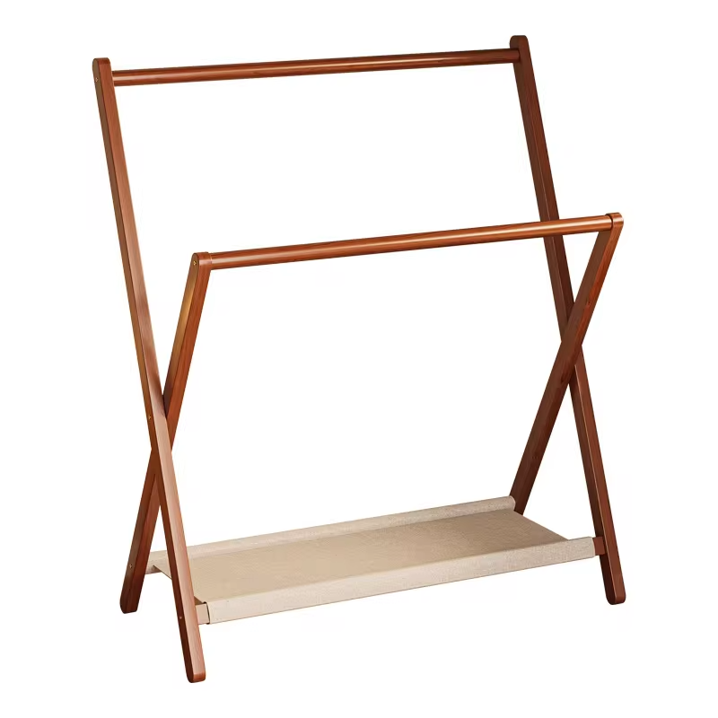 Folding Hanger Floor-to-ceiling Vertical Bedside Clothes Sorting Storage Rack Household Bedroom Simple Storage Coat Rack
