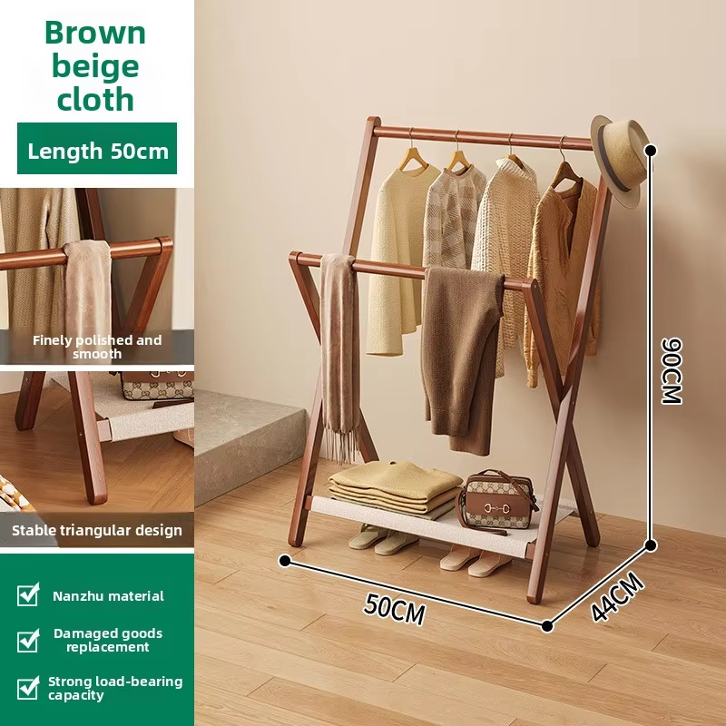 Folding Hanger Floor-to-ceiling Vertical Bedside Clothes Sorting Storage Rack Household Bedroom Simple Storage Coat Rack