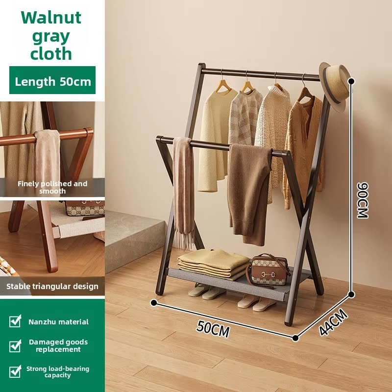 Folding Hanger Floor-to-ceiling Vertical Bedside Clothes Sorting Storage Rack Household Bedroom Simple Storage Coat Rack