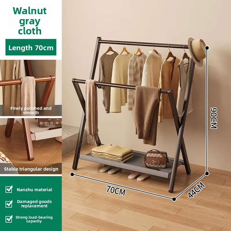 Folding Hanger Floor-to-ceiling Vertical Bedside Clothes Sorting Storage Rack Household Bedroom Simple Storage Coat Rack