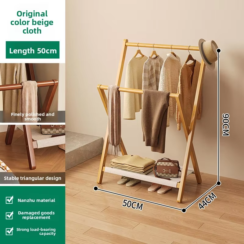 Folding Hanger Floor-to-ceiling Vertical Bedside Clothes Sorting Storage Rack Household Bedroom Simple Storage Coat Rack