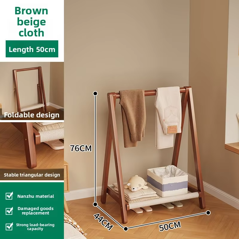 Folding Hanger Floor-to-ceiling Vertical Bedside Clothes Sorting Storage Rack Household Bedroom Simple Storage Coat Rack