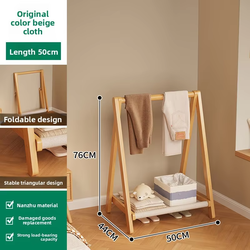 Folding Hanger Floor-to-ceiling Vertical Bedside Clothes Sorting Storage Rack Household Bedroom Simple Storage Coat Rack