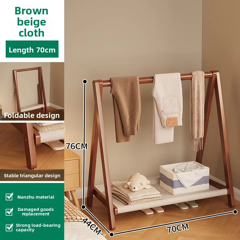 Folding Hanger Floor-to-ceiling Vertical Bedside Clothes Sorting Storage Rack Household Bedroom Simple Storage Coat Rack