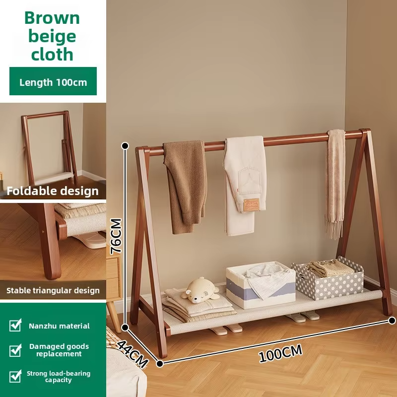 Folding Hanger Floor-to-ceiling Vertical Bedside Clothes Sorting Storage Rack Household Bedroom Simple Storage Coat Rack