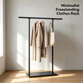 Freestanding Metal Coat Rack with Base, Modern Clothes Stand for Entryway Bedroom, 51.18" Tall Holds Coats Bags Scarves, Black