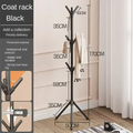 Simple Floor-standing Coat Rack Multi-hook Vertical Branch Hanger Hat Scarf Handbag Storage Rack for Living Room Bedroom Office