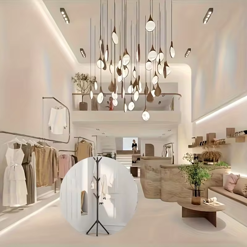 2026 New Model Hooked Wardrobe Hanger - Multi-Hook Floor-Mounted Wardrobe Hanger - Clothing and Accessories Storage