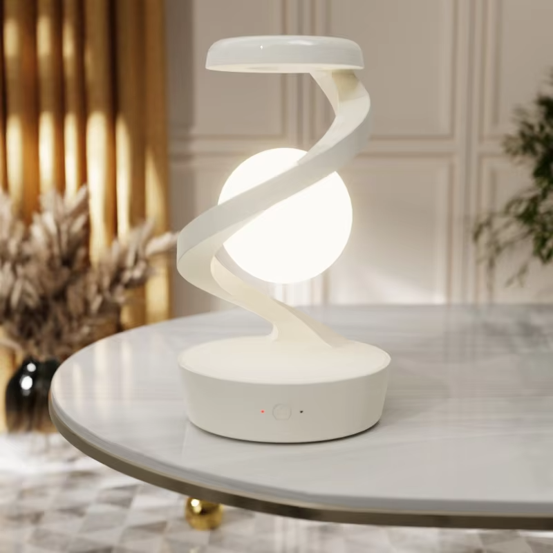 WWPPU Smart Gesture Sensor Spiral Lamp Wave Touchless Control RGB Dimmable Night Light for Gaming Room Bedside Console