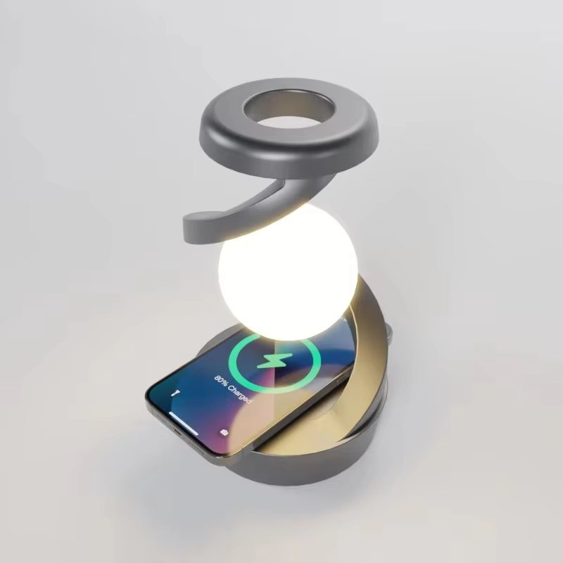 WWPPU Smart Gesture Sensor Spiral Lamp Wave Touchless Control RGB Dimmable Night Light for Gaming Room Bedside Console