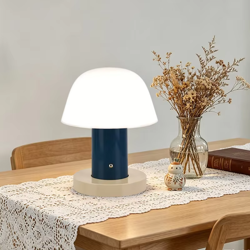 WWPPU Nordic Mushroom Table Lamp 3 Color Touch Dimming Rechargeable Portable LED Night Light for Bedroom Living Room Outdoor