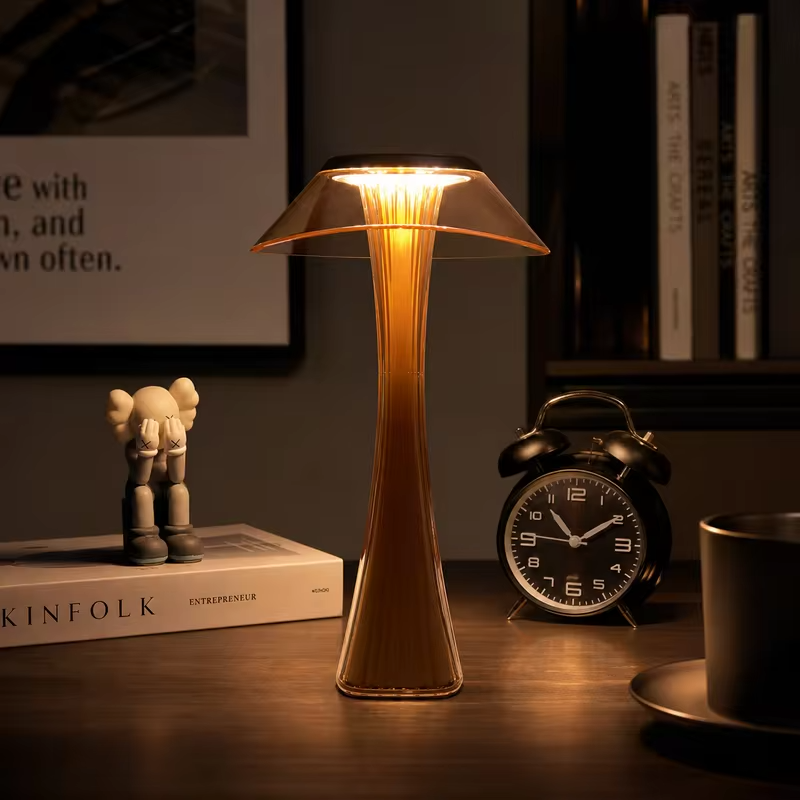 WWPPU Petite Waist LED Table Lamp Stepless Dimming Touch Control USB Rechargeable Desk Light Modern Bedside Coffee Bar Lamp