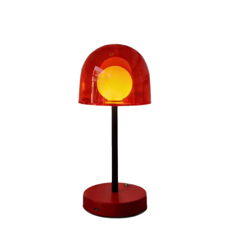 WWPPU Mushroom LED Table Lamp Touch Control Stepless Dimming 3 Colors Cordless Rechargeable Bedside Desk Ambient Night Light