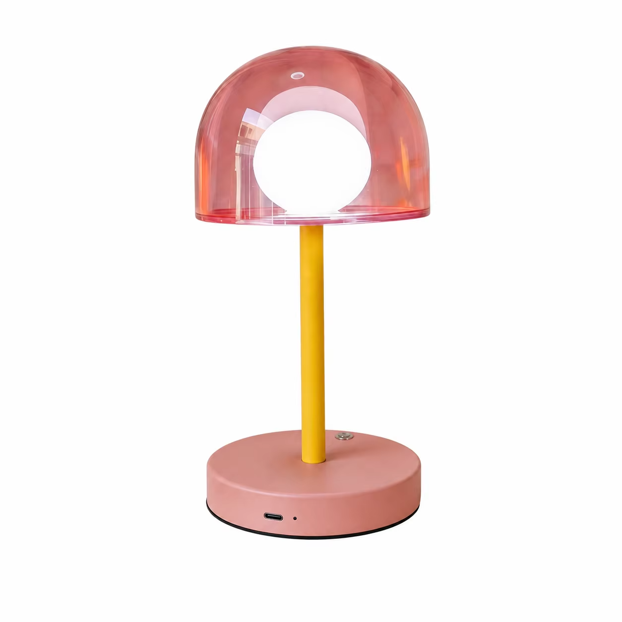 WWPPU Mushroom LED Table Lamp Touch Control Stepless Dimming 3 Colors Cordless Rechargeable Bedside Desk Ambient Night Light