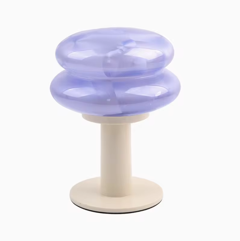 WWPPU Bauhaus Mushroom Table Lamp Rechargeable Touch Control 3 Colors Cordless Glass Desk Light Bedroom Bedside Night Lamp