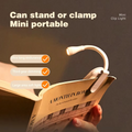 Mini LED Book Light 3 Brightness Adjustable USB Rechargeable Clip-On Study Reading Lamp for Travel Bedroom Dormitory Reading